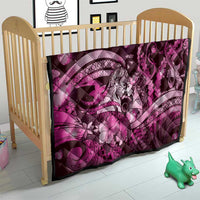 Maori Romantic Valentine Quilt The Hongi Kiss Pink Galaxy DT05 - Polynesian Pride