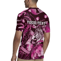 Personalised Maori Romantic Valentine Rugby Jersey The Hongi Kiss Pink Galaxy DT05 - Polynesian Pride