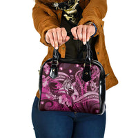 Maori Romantic Valentine Shoulder Handbag The Hongi Kiss Pink Galaxy DT05 One Size Pink - Polynesian Pride