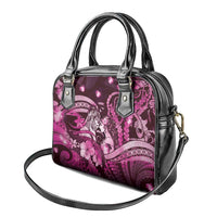 Maori Romantic Valentine Shoulder Handbag The Hongi Kiss Pink Galaxy DT05 - Polynesian Pride