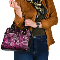 Maori Romantic Valentine Shoulder Handbag The Hongi Kiss Pink Galaxy DT05 - Polynesian Pride