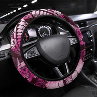 Maori Romantic Valentine Steering Wheel Cover The Hongi Kiss Pink Galaxy DT05 Universal Fit Pink - Polynesian Pride
