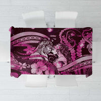 Maori Romantic Valentine Tablecloth The Hongi Kiss Pink Galaxy DT05 Pink - Polynesian Pride