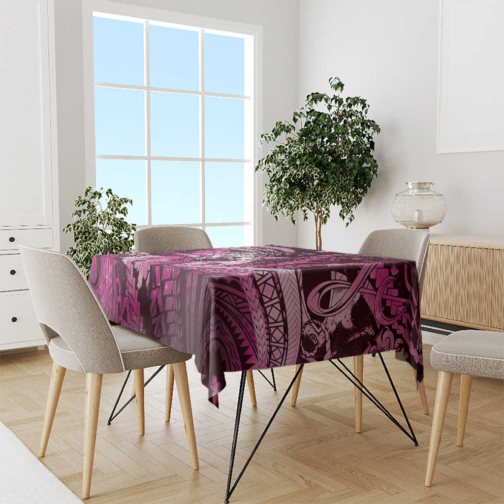 Maori Romantic Valentine Tablecloth The Hongi Kiss Pink Galaxy DT05 - Polynesian Pride