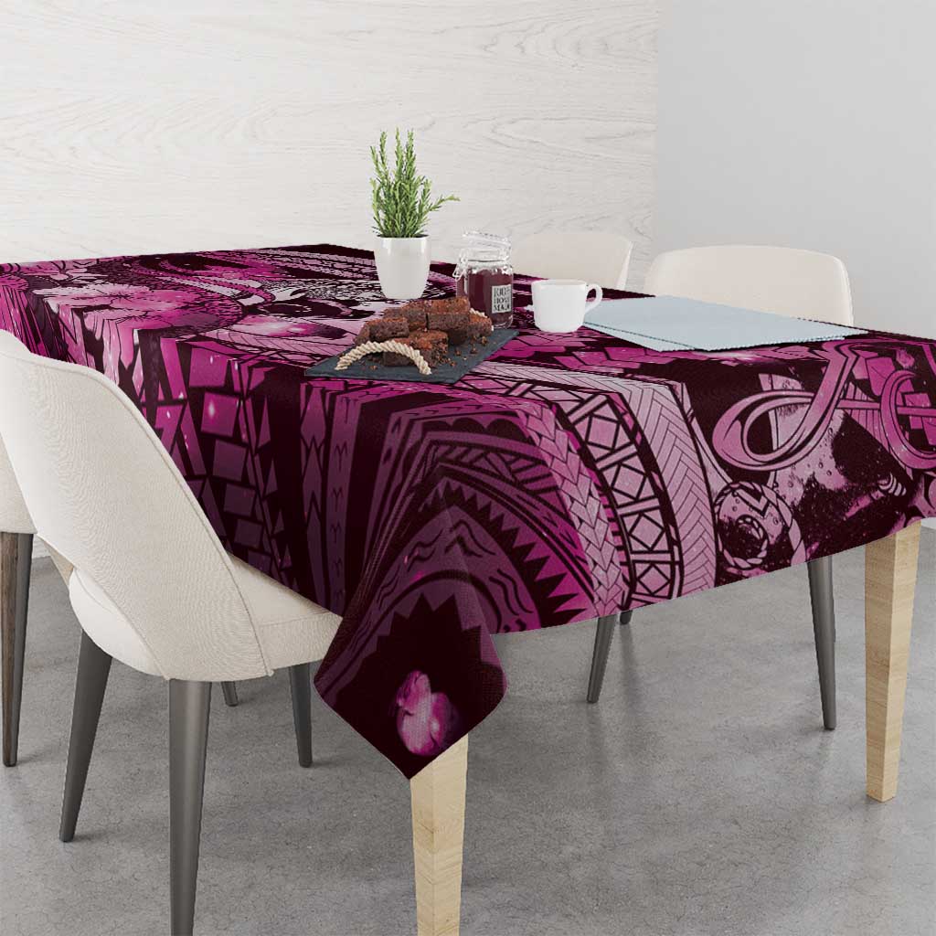 Maori Romantic Valentine Tablecloth The Hongi Kiss Pink Galaxy DT05 - Polynesian Pride