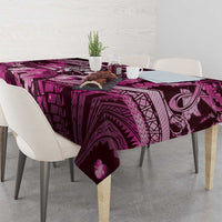 Maori Romantic Valentine Tablecloth The Hongi Kiss Pink Galaxy DT05 - Polynesian Pride