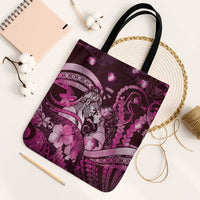 Maori Romantic Valentine Tote Bag The Hongi Kiss Pink Galaxy DT05 Black Strap One Size Pink - Polynesian Pride