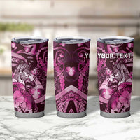 Personalised Maori Romantic Valentine Tumbler Cup The Hongi Kiss Pink Galaxy DT05 - Polynesian Pride