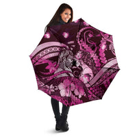 Maori Romantic Valentine Umbrella The Hongi Kiss Pink Galaxy DT05 - Polynesian Pride
