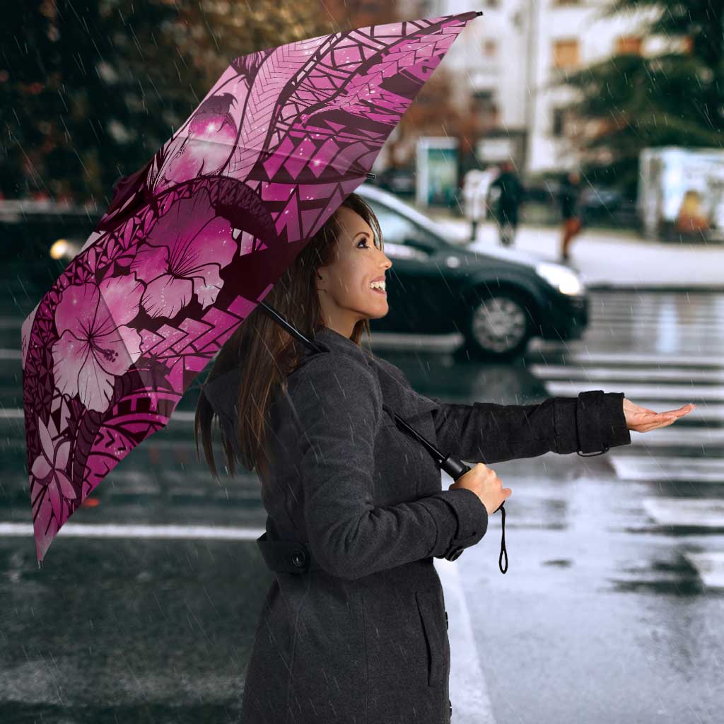 Maori Romantic Valentine Umbrella The Hongi Kiss Pink Galaxy DT05 - Polynesian Pride