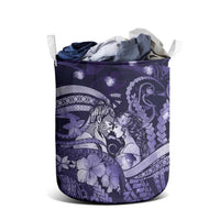 Maori Romantic Valentine Laundry Basket The Hongi Kiss Purple Galaxy DT05 - Polynesian Pride