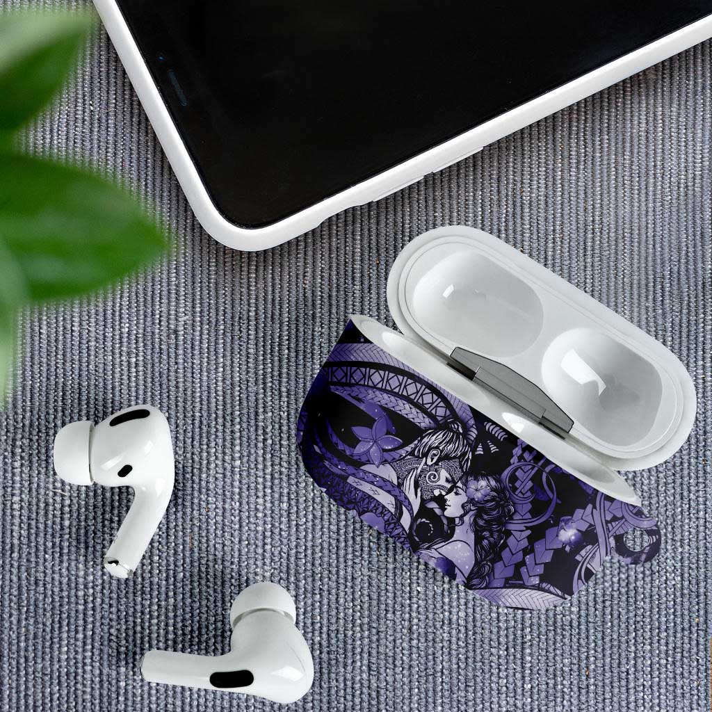 Maori Romantic Valentine AirPods Case The Hongi Kiss Purple Galaxy DT05 - Polynesian Pride