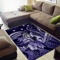 Maori Romantic Valentine Area Rug The Hongi Kiss Purple Galaxy DT05 - Polynesian Pride