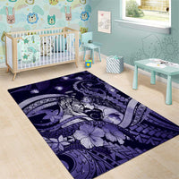 Maori Romantic Valentine Area Rug The Hongi Kiss Purple Galaxy DT05 - Polynesian Pride