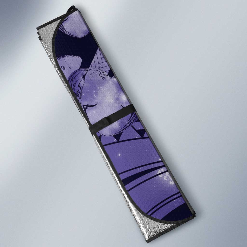 Maori Romantic Valentine Auto Sun Shade The Hongi Kiss Purple Galaxy DT05 - Polynesian Pride