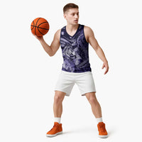 Personalised Maori Romantic Valentine Basketball Jersey The Hongi Kiss Purple Galaxy DT05 - Polynesian Pride