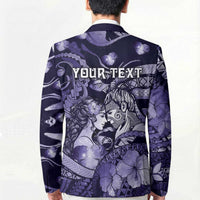 Personalised Maori Romantic Valentine Blazer The Hongi Kiss Purple Galaxy DT05 - Polynesian Pride