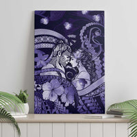 Maori Romantic Valentine Canvas Wall Art The Hongi Kiss Purple Galaxy DT05 - Polynesian Pride
