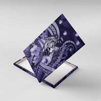 Maori Romantic Valentine Canvas Wall Art The Hongi Kiss Purple Galaxy DT05 With Frame Purple - Polynesian Pride