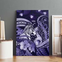 Maori Romantic Valentine Canvas Wall Art The Hongi Kiss Purple Galaxy DT05 - Polynesian Pride