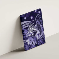 Maori Romantic Valentine Canvas Wall Art The Hongi Kiss Purple Galaxy DT05 - Polynesian Pride