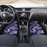Personalised Maori Romantic Valentine Car Mats The Hongi Kiss Purple Galaxy DT05 Set 2pcs - Front Purple - Polynesian Pride