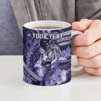 Personalised Maori Romantic Valentine Ceramic Mug The Hongi Kiss Purple Galaxy DT05 - Polynesian Pride