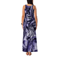 Personalised Maori Romantic Valentine Family Matching Tank Maxi Dress and Hawaiian Shirt The Hongi Kiss Purple Galaxy
