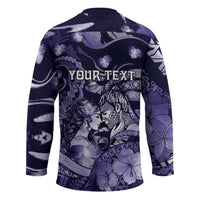Personalised Maori Romantic Valentine Hockey Jersey The Hongi Kiss Purple Galaxy DT05 - Polynesian Pride
