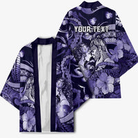 Personalised Maori Romantic Valentine Kimono The Hongi Kiss Purple Galaxy DT05 - Polynesian Pride