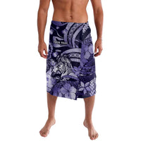 Personalised Maori Romantic Valentine Lavalava The Hongi Kiss Purple Galaxy DT05 Purple - Polynesian Pride