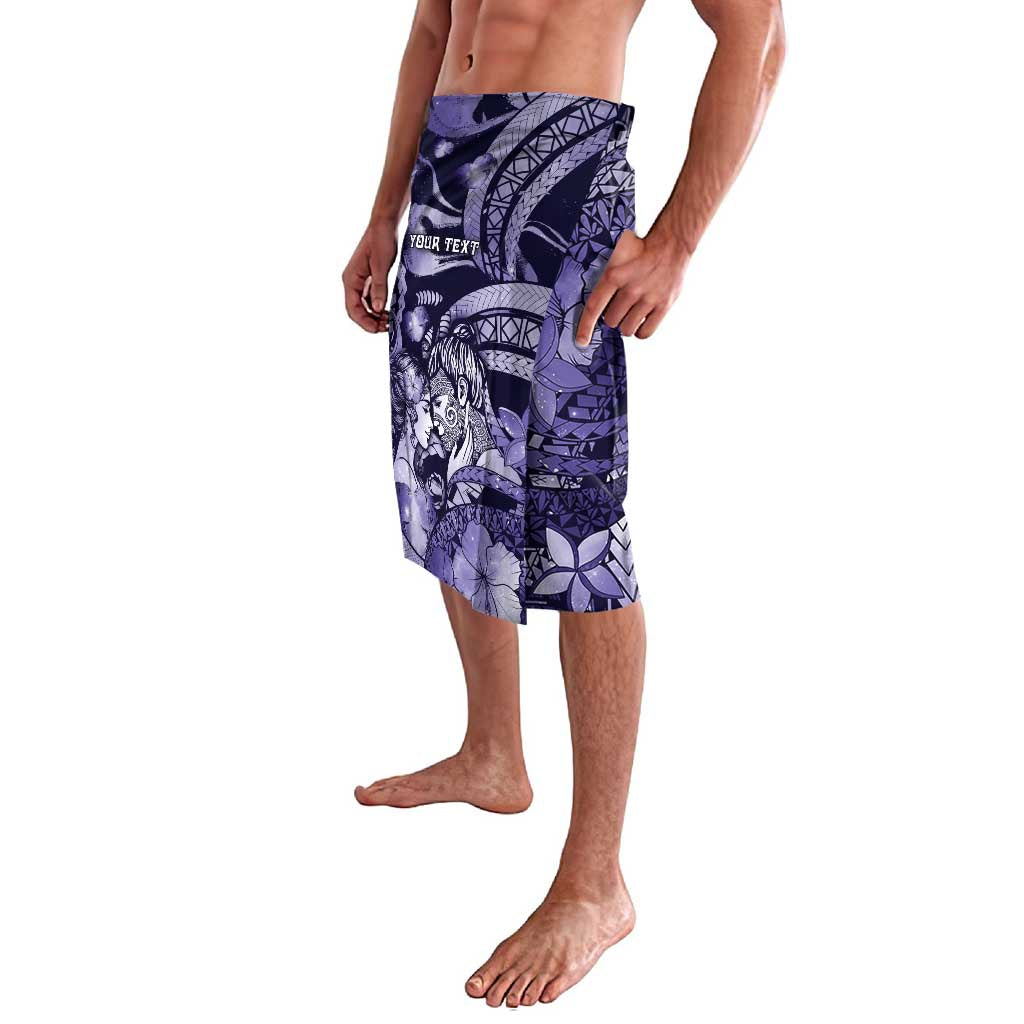 Personalised Maori Romantic Valentine Lavalava The Hongi Kiss Purple Galaxy DT05 - Polynesian Pride