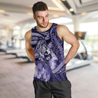 Personalised Maori Romantic Valentine Men Tank Top The Hongi Kiss Purple Galaxy DT05 Purple - Polynesian Pride