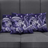 Maori Romantic Valentine Pillow Cover The Hongi Kiss Purple Galaxy DT05 - Polynesian Pride