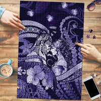 Maori Romantic Valentine Puzzle The Hongi Kiss Purple Galaxy DT05 Purple - Polynesian Pride