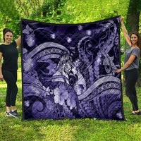 Maori Romantic Valentine Quilt The Hongi Kiss Purple Galaxy DT05 - Polynesian Pride