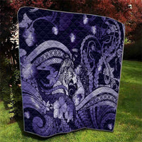 Maori Romantic Valentine Quilt The Hongi Kiss Purple Galaxy DT05 - Polynesian Pride