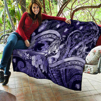 Maori Romantic Valentine Quilt The Hongi Kiss Purple Galaxy DT05 - Polynesian Pride