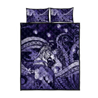 Maori Romantic Valentine Quilt Bed Set The Hongi Kiss Purple Galaxy DT05 - Polynesian Pride