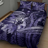 Maori Romantic Valentine Quilt Bed Set The Hongi Kiss Purple Galaxy DT05 - Polynesian Pride
