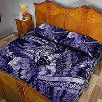 Maori Romantic Valentine Quilt Bed Set The Hongi Kiss Purple Galaxy DT05 - Polynesian Pride