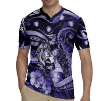 Personalised Maori Romantic Valentine Rugby Jersey The Hongi Kiss Purple Galaxy DT05 - Polynesian Pride