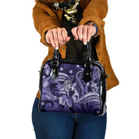 Maori Romantic Valentine Shoulder Handbag The Hongi Kiss Purple Galaxy DT05 One Size Purple - Polynesian Pride