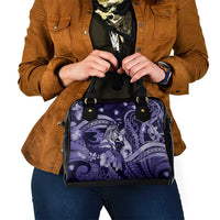 Maori Romantic Valentine Shoulder Handbag The Hongi Kiss Purple Galaxy DT05 - Polynesian Pride