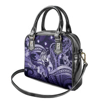 Maori Romantic Valentine Shoulder Handbag The Hongi Kiss Purple Galaxy DT05 - Polynesian Pride