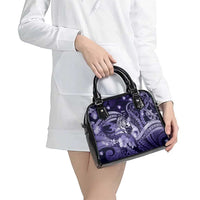 Maori Romantic Valentine Shoulder Handbag The Hongi Kiss Purple Galaxy DT05 - Polynesian Pride