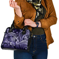 Maori Romantic Valentine Shoulder Handbag The Hongi Kiss Purple Galaxy DT05 - Polynesian Pride