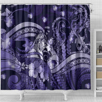 Maori Romantic Valentine Shower Curtain The Hongi Kiss Purple Galaxy DT05 - Polynesian Pride