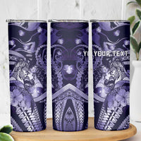 Personalised Maori Romantic Valentine Skinny Tumbler The Hongi Kiss Purple Galaxy
