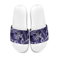 Maori Romantic Valentine Slide Sandals The Hongi Kiss Purple Galaxy DT05 Purple - Polynesian Pride